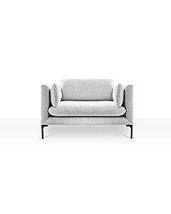 Douglas Low Arm Armchair Luxury Cotton Pigeon - Ex Display
