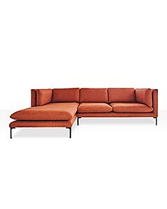 Douglas Medium Chaise Sofa - LH - Luxury Linen Burnt Orange 20% off £3599