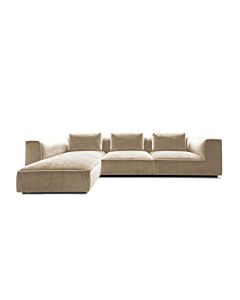 Eli Modular - Large 3 Seater Corner Chaise Sofa - Left Handed - Luxury Stain Guard Weave Driftwood