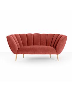 Amy Two Seater Sofa  & Footstool - Ash Leg - Brick Velvet 40% off - Ex Display £1498